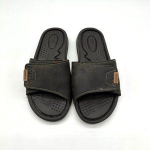 Pegada Amortech Mens Stability Slip On Leather Comfy Sandals Brown US 8.5